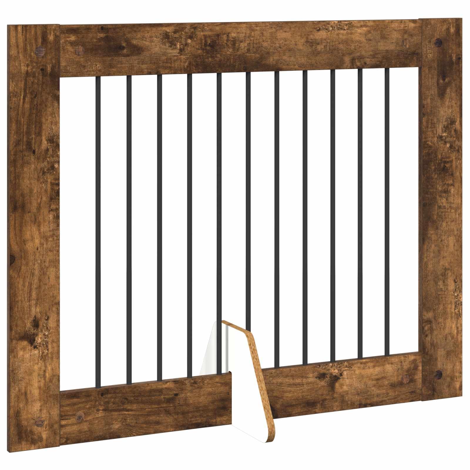 Portería para perros con soporte, 4 piezas de roble ahumado de 100 x 80 cm, plegable y portátil, ideal para caño interior, protección y alojamiento seguro de cachorros y perros