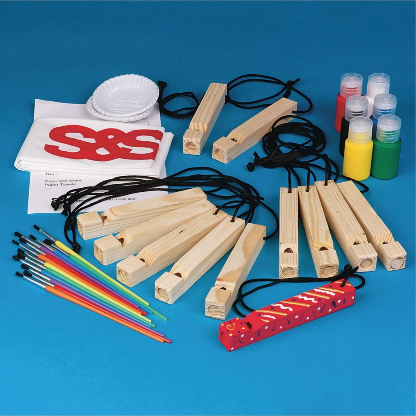 S&S Worldwide Juego de 12 cuerdas de silbato de madera