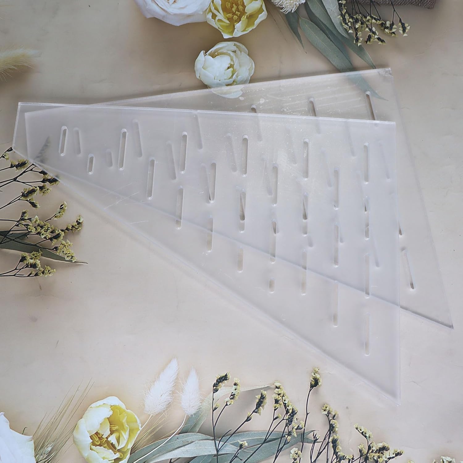 PIAOLGYI Triangle Shelf With Holes for IKEA Detolf - Replacement Acrylic Corner Shelves for Glass Cabinet, 11" x 15" (7mm)(2)