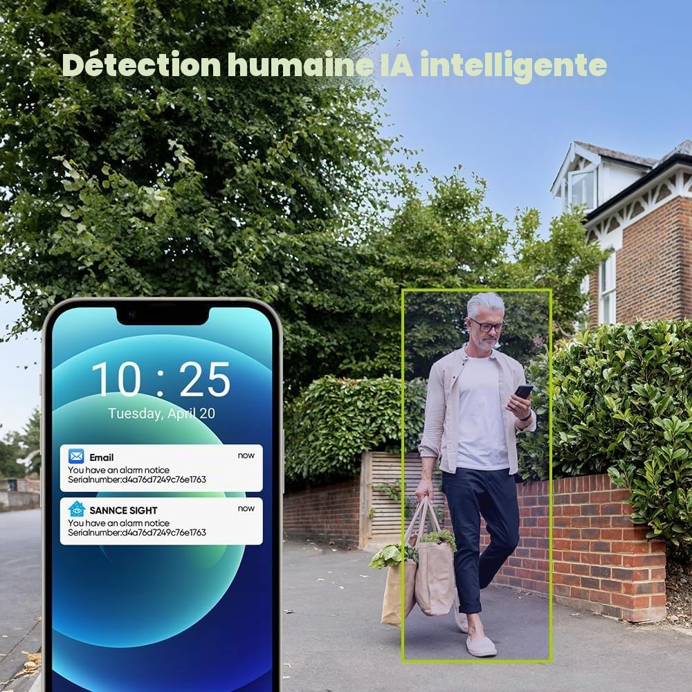 SANNCE 8CH 5MP NVR Kit de Surveillance sans Fil avec Disque Dur de 1 to, 8X 3MP Caméra de Vidéo Surveillance, Etanche IP66 pour l’Extérieur et l’Intérieur, Accès à Distance, Alarme Mouvement