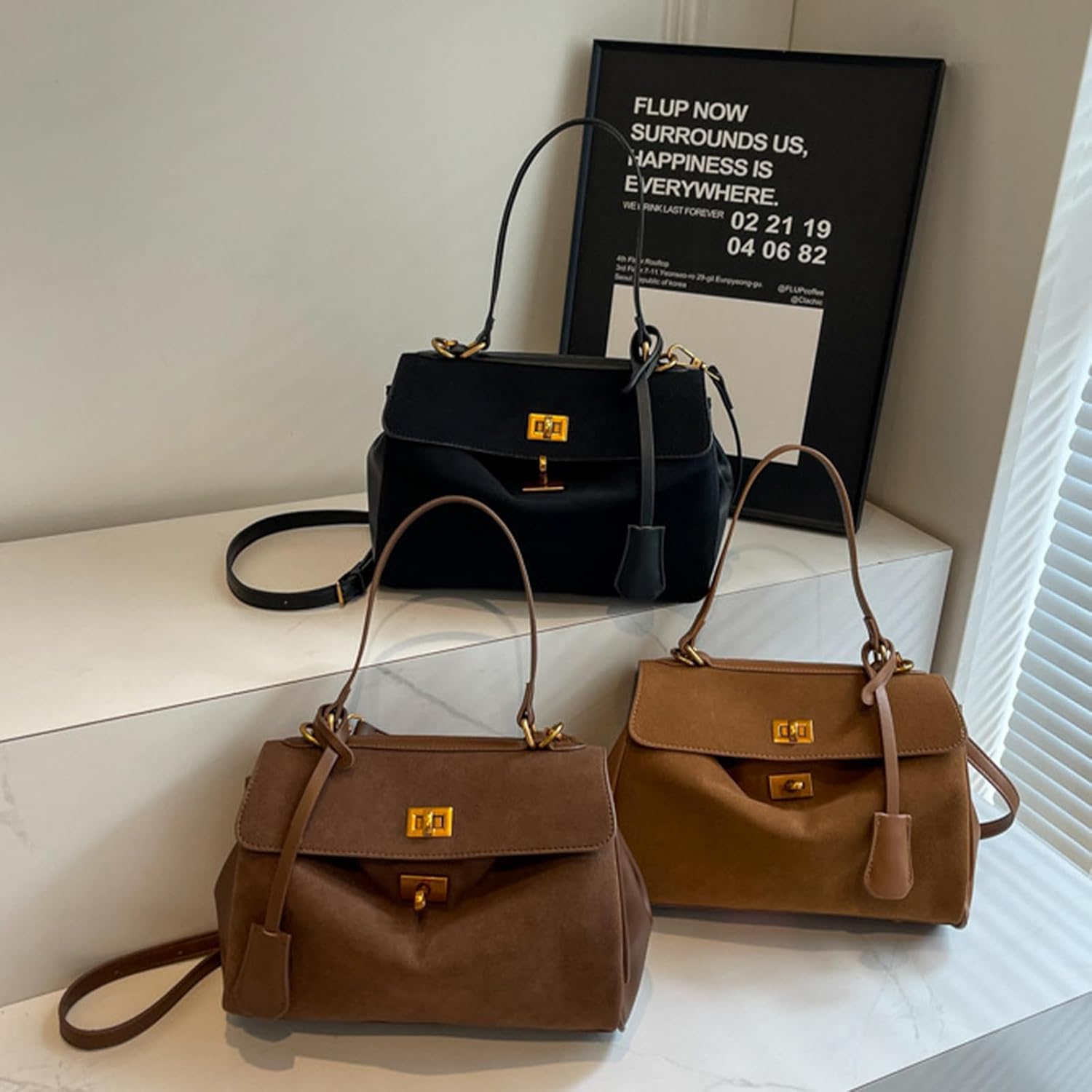 Women's Vintage Top Handle Purse Ladies Crossbody Purses Top Handle Handbags Satchel Bags for Women - Image 7