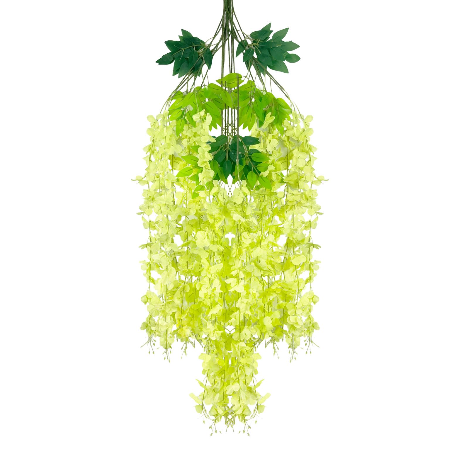 Luerbi 5 Pack Green Wisteria Hanging Flowers Garland, 3.77 Feet Artificial Flower Vines, Fake Wisteria, Artificial Vines Hanging Garland for Backdrop Outdoor Yard Garden Decor — image 1