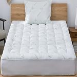 Bamboo Matelas Topper double / pleine taille - Refroidissement épais Oreiller respirant Top Matelas Pad for Back Pain Relief - Topper de poche profonde convient à 8-20 pouces (54x75 Pochettes, vert)