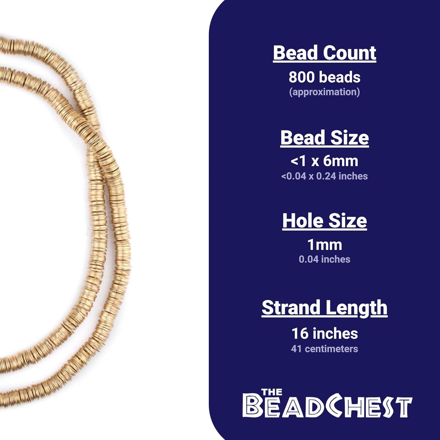 TheBeadChest Bronze Gold Flat Disk Heishi Beads (6mm)