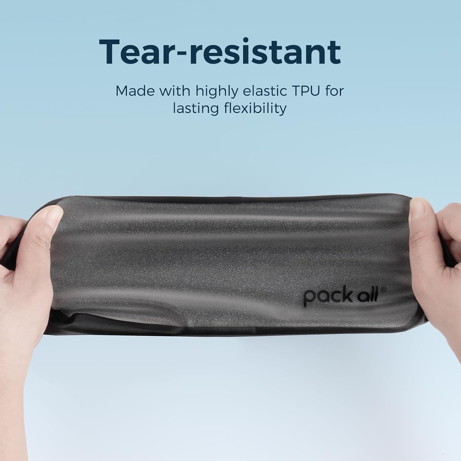 pack all Frosted Clear Organizer Pouch, Lightweight TPU Zipper Bag with Full Opening, Transparent Water-Resistant Toiletry & Gear Storage for Travel, Camping, Hiking and Daily Use (Small)