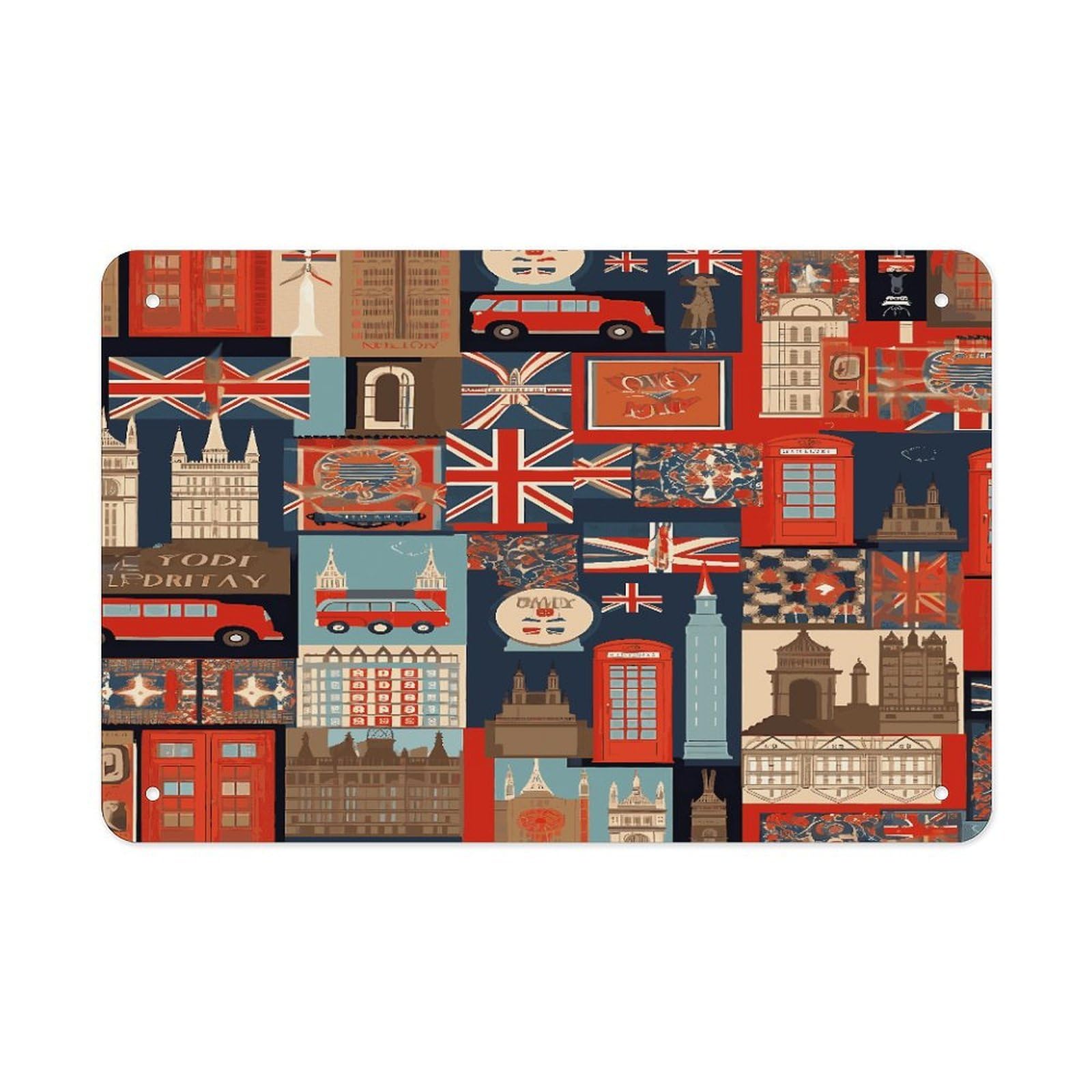 Fodpand Style England Symbols Wall Art Metal Signs Tin Sign