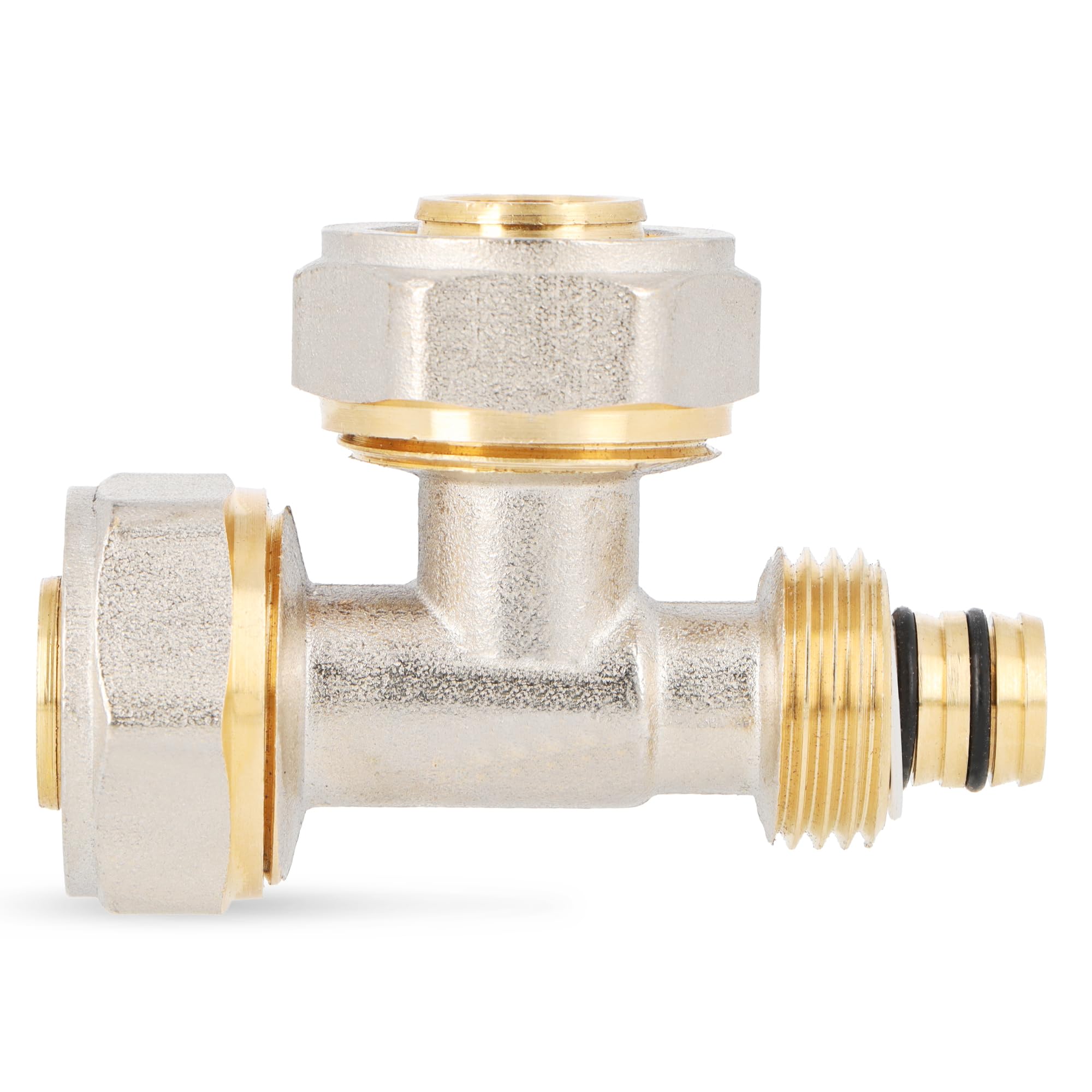 Té à Compression PEX-AL-PEX Raccord 20 x 20 x 16 mm Laiton Connecteur pour Tube Multicouche Système de Chauffage Plomberie