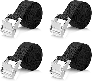 Romon Cinchas de Amarre, 4 Piezas 3M Eslingas con Carraca, Cinchas de Amarre Pequeñas Rapido, Correa de Amarre para Portabicicletas de Motocicleta, Portaequipajes de Coche, Surf, Bicicleta