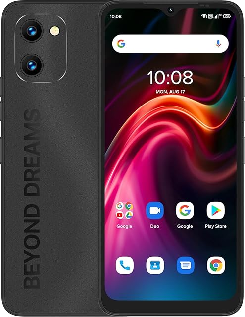 UMIDIGI Mobile Phone (2023) G1 MAX,Android 12 SIM Free Unlocked Smartphone,5150mAh Battery,6.52HD+Screen 128GB/256GB Extension,50MP Camera 4G Dual SIM/Face ID/GPS OTG/UK Version (Black)