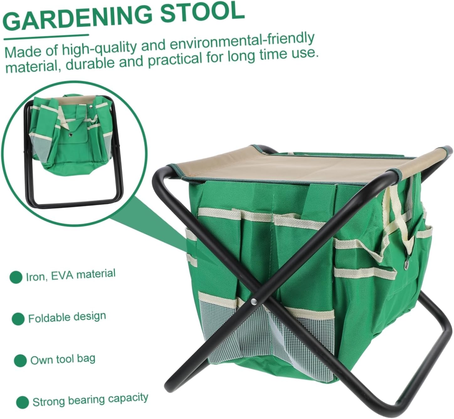 Totority Environmental-Friendly Material Stool Compact Folding Stool for Camping and Outdoor Activities