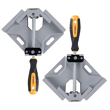 Homdum 90 degree Corner Clamp Single Hand Quick Release Button 90 Degree clamping tool For Welding Wood Working & Photo Framing Right Angle double clamp Pack of 2 Pecies