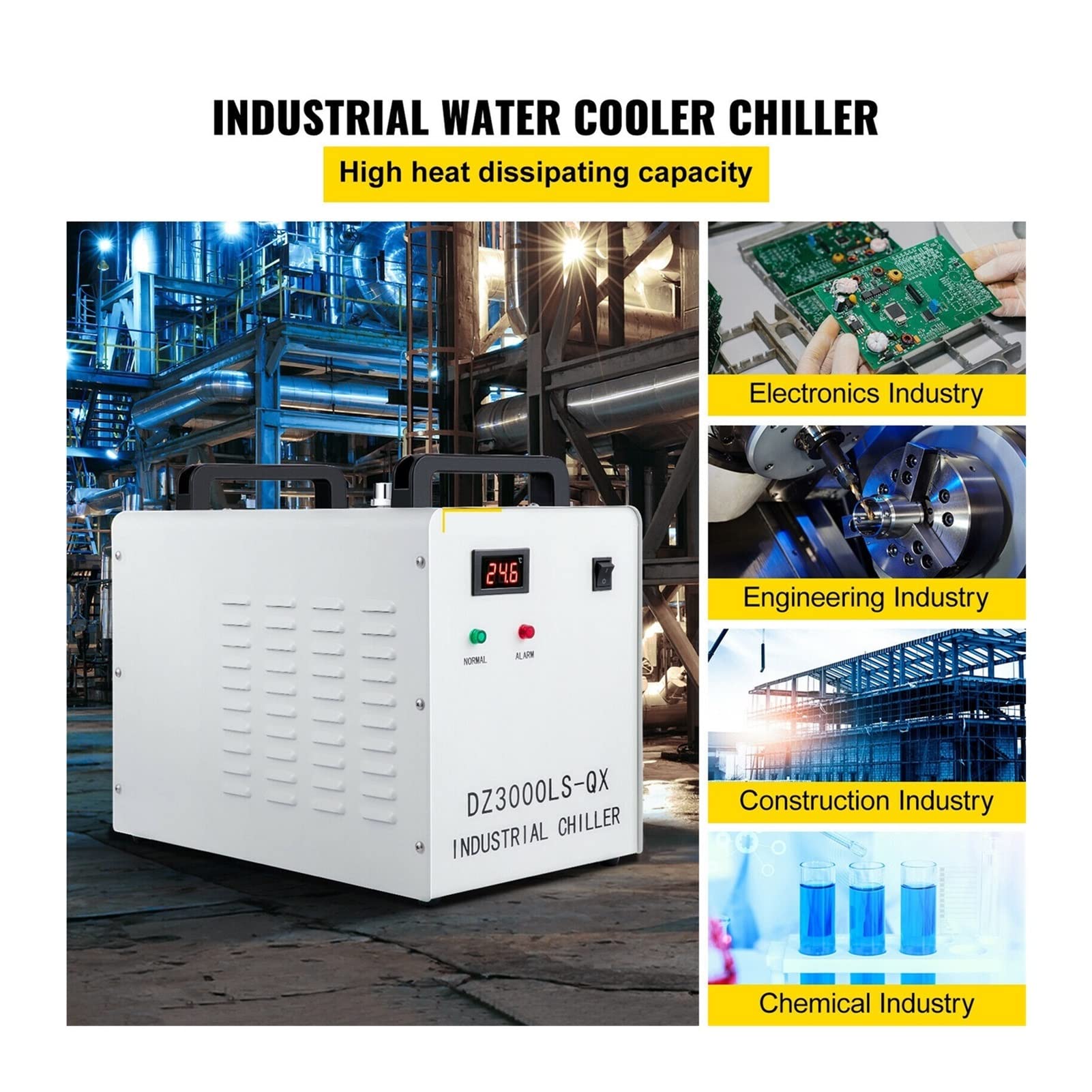 CW3000AG Macchina for refrigeratore d'acqua con canottiere da 9 litri e ventola di raffreddamento for il dell'acqua industriale for 6 0W80W CO2 Tubo vetro