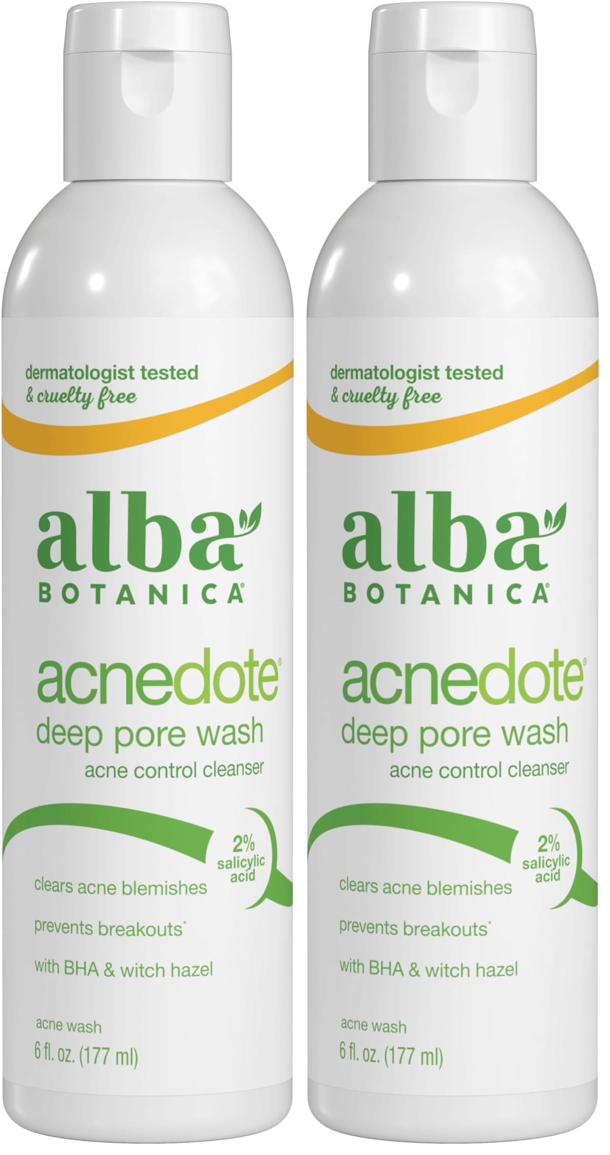 Alba Botanica Acnedote Maximum Strength Deep Pore Wash, 6 Oz (Pack of 2)