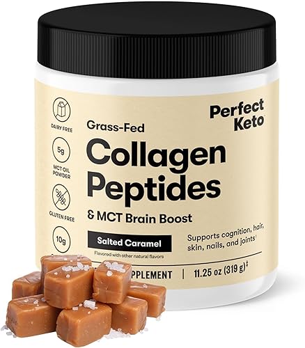 Perfect Keto - Proteína de colágeno en polvo con aceite MCT - Multi Suplemento, GF, alimentado con hierbas naturales, ideal para Dietas cetogénicas,