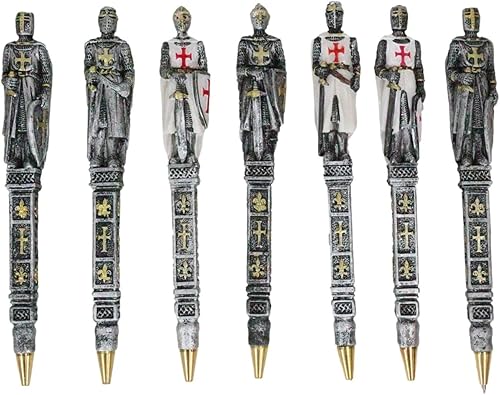 Miniatura 2 de Ebros Gift Juego de 12 bolígrafos de escritura con temática de caballeros de la cruz, diseño de caballeros de la cruz, artículos escolares de