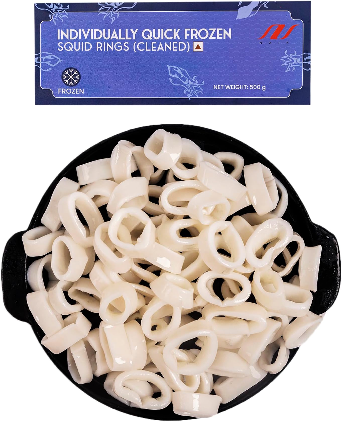 Naik Squid rings/Calamari rings|Cleaned| 500 g | Frozen