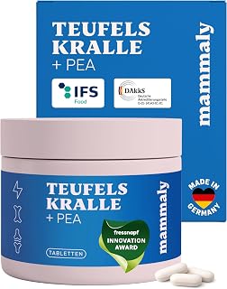 mammaly NEUHEIT 2026: Teufelskralle + PEA - für Gelenke (~60 Tage) | Tabletten mit Cellulose - Für Mobilität, Bewegung, Bewegungsapparat - DLG - hochdosiert - mit Tierärzten entwickelt
