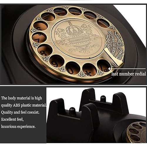 Miniatura 3 de Retro Corded Landline Phone,Classic Rotary Design Old Fashioned Desk for Home and Office