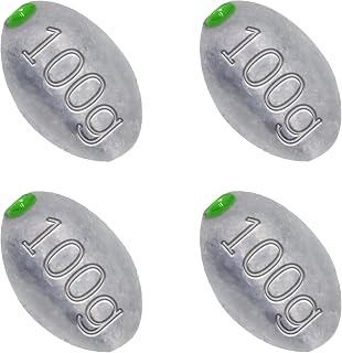 Egg Sinkers Bullet Fishing Weights Oval Shaped with Plastic Core Slip Sinkers for Catfish Fishing Casting Saltwater and Freshwater 1/5oz to 2oz