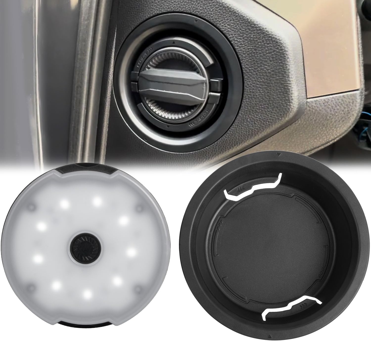 Driver Side Storage LED Lantern Compatible with 2024-2026 Toyota Tacoma 2025-2026 4Runner 2026 RAV4 Woodland Side Dash Mount LED Light Accessories Replace # PT944-35253 -Battery is not included