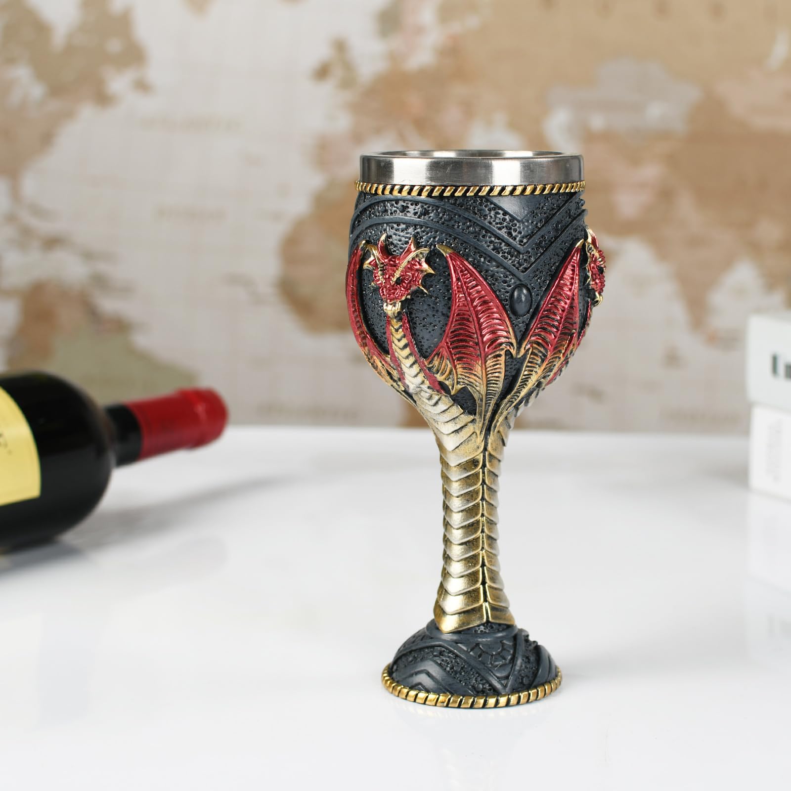 Medieval Gothic Dragon Wine Goblet - Dungeons And Dragons Chalice Cup