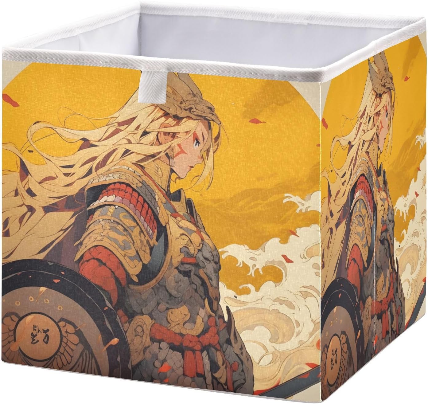 Collapsible Storage Cube-Anime Warrior 15.7×10.6×6.9 in 1 Pack, Foldable Organizing Baskets with Reinforced Board