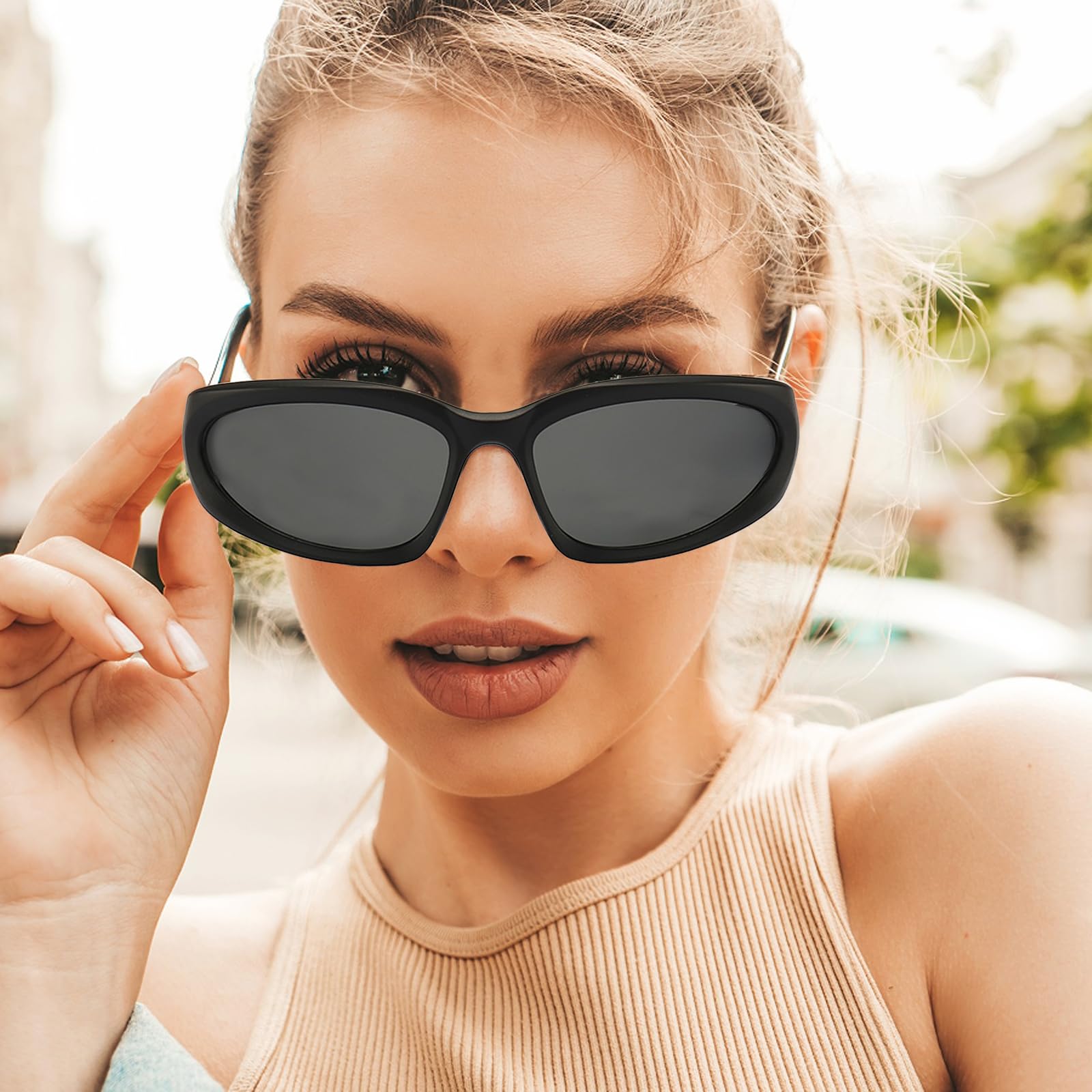 3 pary sportowych okularów przeciwsłonecznych dla mężczyzn i kobiet, okulary przeciwsłoneczne Y2K kopertowane, okulary przeciwsłoneczne, okulary rowerowe, do jazdy, wędkarstwo sporty rowerowe