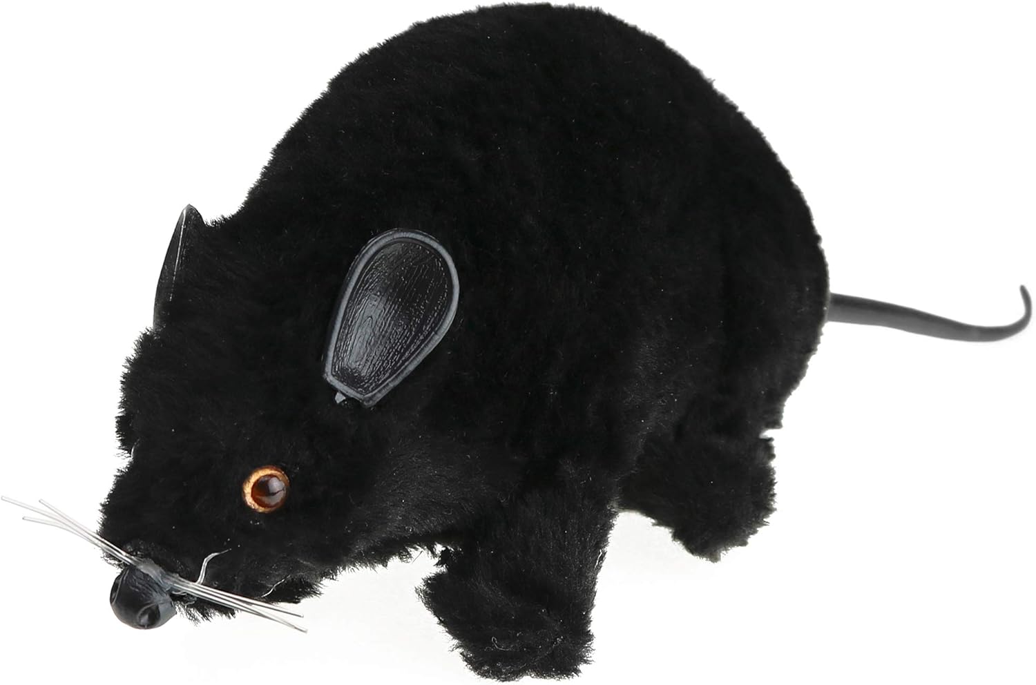 Skeleteen Realistic Black Prank Rat - Real Looking Scary Plush Fake Black Rat Animal Toy Gag Gift
