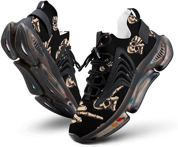 Skull Hand Fck-off Mens Running Shoes Lightweight Sneakers Casual Athletic Shoe for Sports Gym Walking