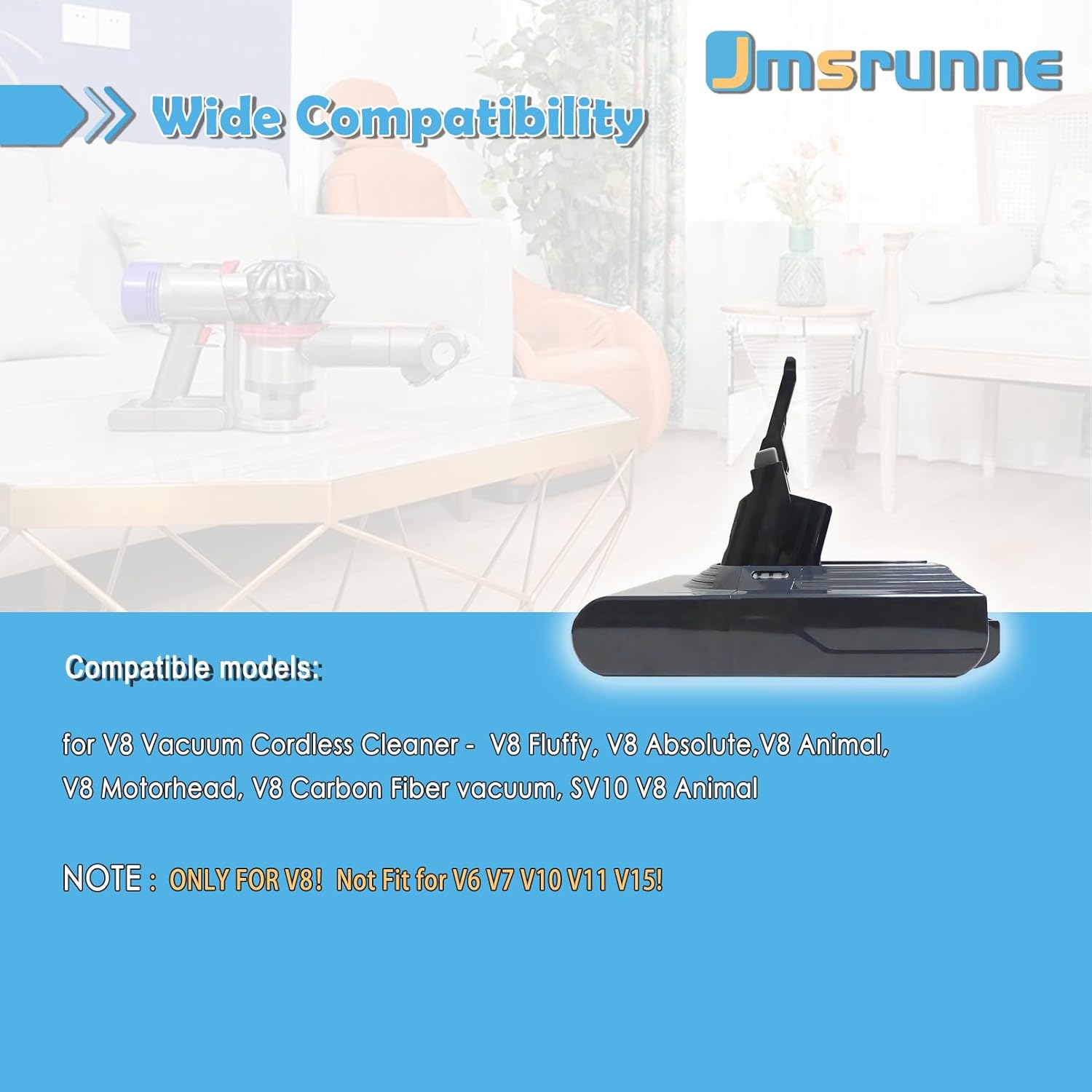 7.0Ah Upgraded V8 Battery Replacement for V8 Absolute V8 Animal Pro V8 Motorhead V8 Fluffy SV10 Carbon Fiber Cordless Vacuum Cleaner Included 2 Filters and 3 Screws