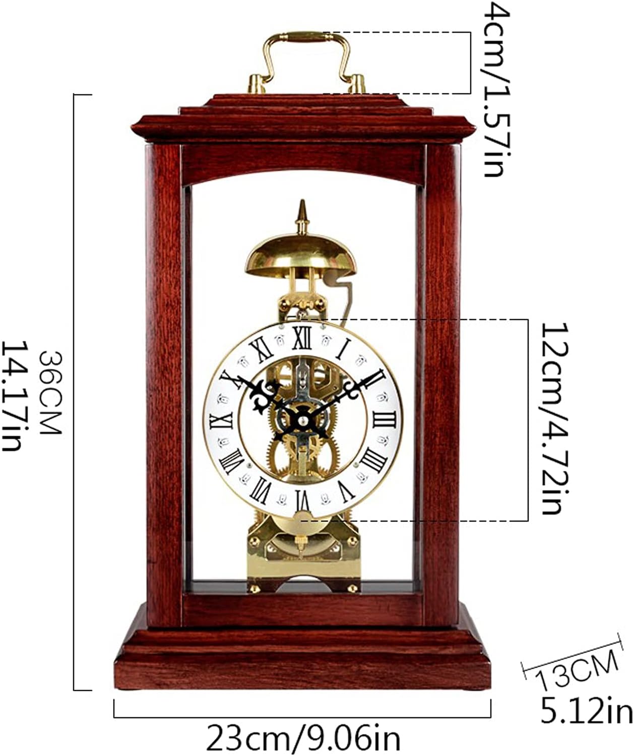 クラシックデザイン 置時計 赤金