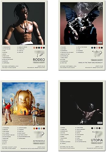 Scot Utopia - Póster de edición limitada (juego de 4) sin marco de 8 x 12 pulgadas (7.9 x 11.8 in), póster de papel para decoración de dormitorio,