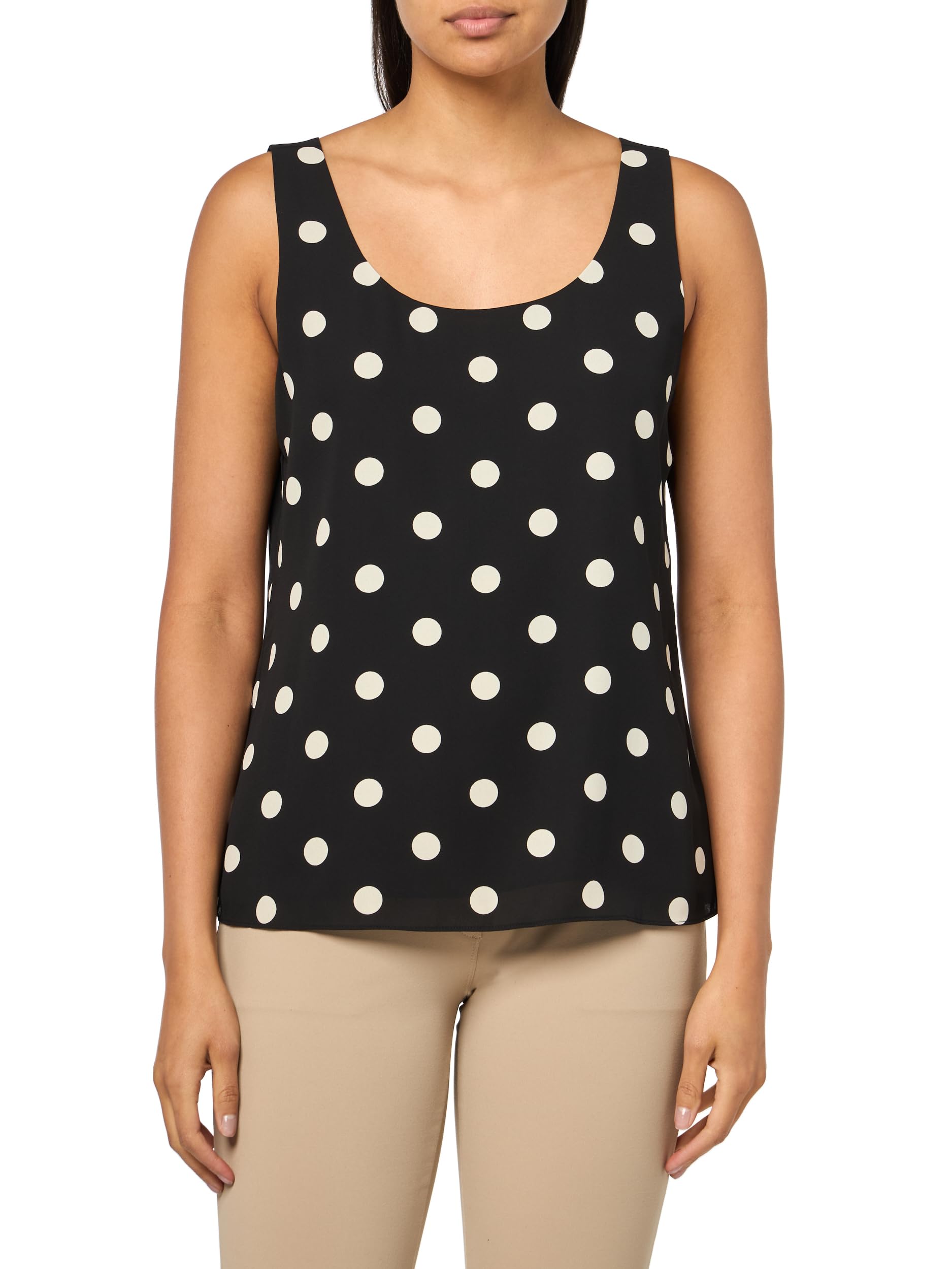 Anne Klein Women's Scoop Neck Tank, Anne Blk/Anne Wht, S