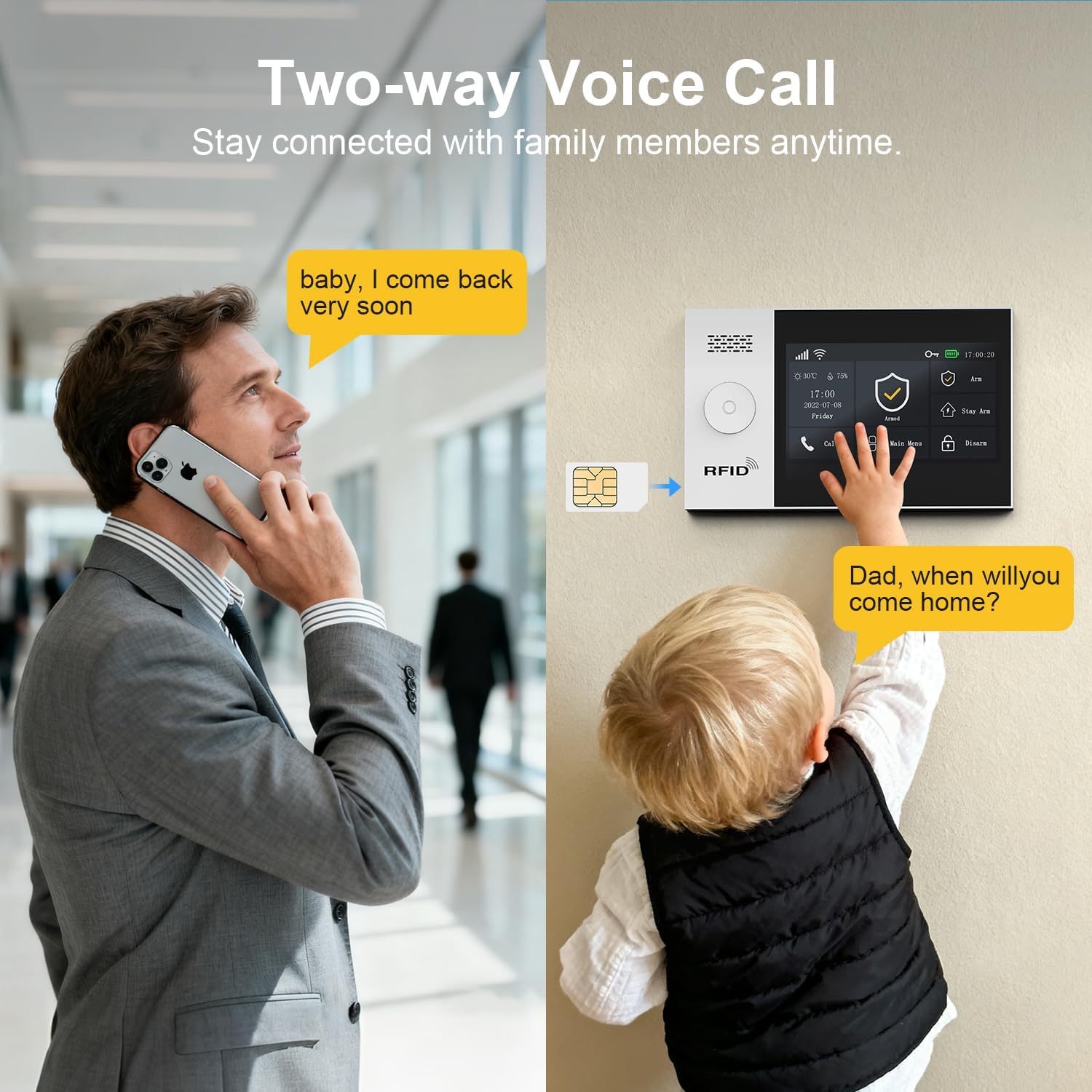 Wireless Home Security System,4.3in Touch Screen Alarm System,21Piece WiFi/4G DIY Kit with SOS Button,Window Alarms,Remotes,Motion Sensors,NO Monthly Fee,APP Control,for Apartment,Office,Garage