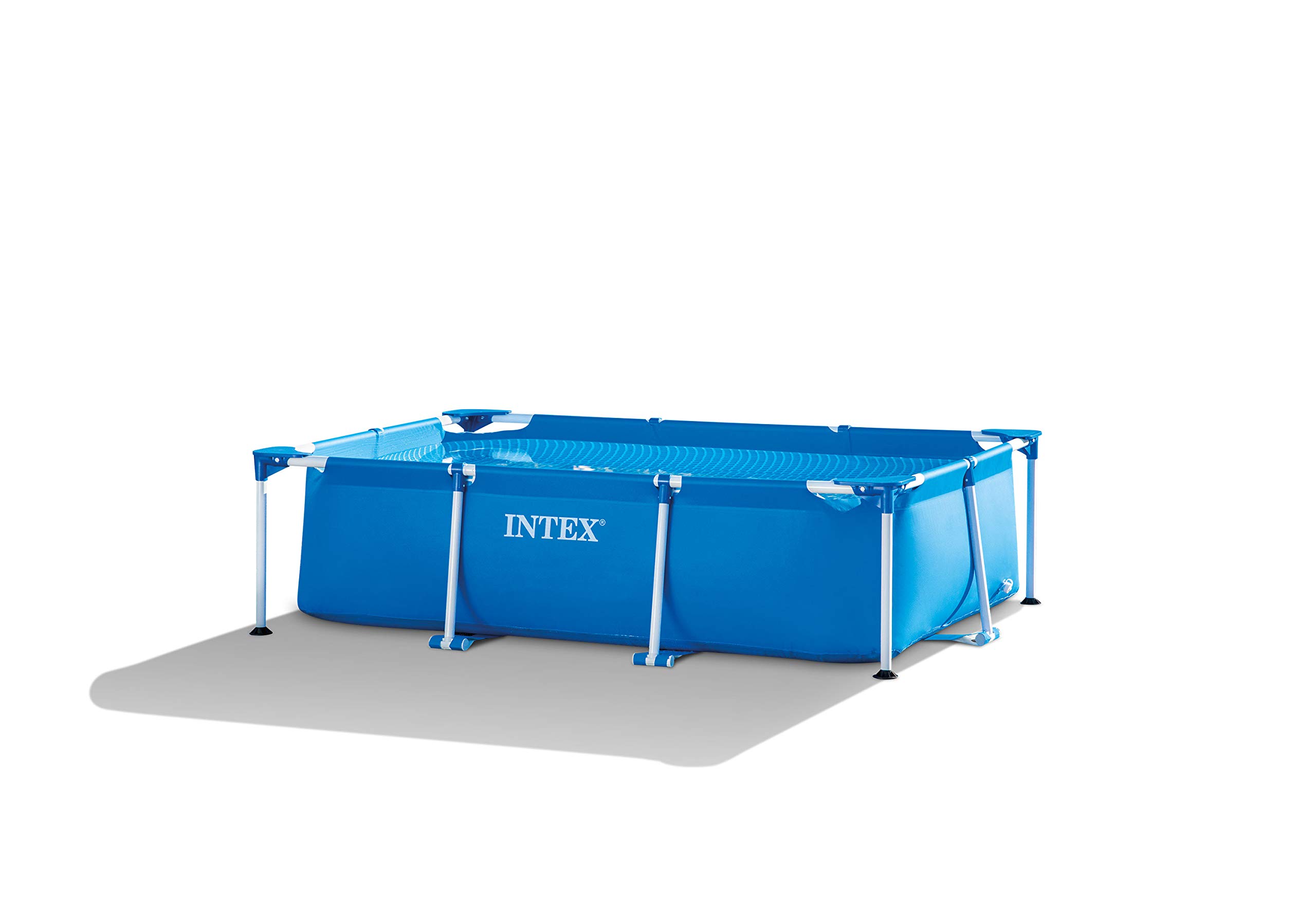 Intex Rectangular Frame Pool Set 260×160×65 cm | rechteckiger Aufstellpool mit Stahlrahmen & PVC-Wänden | 2282 l Wasserinhalt | inkl. Wasserball | stabil & einfach aufzubauen
