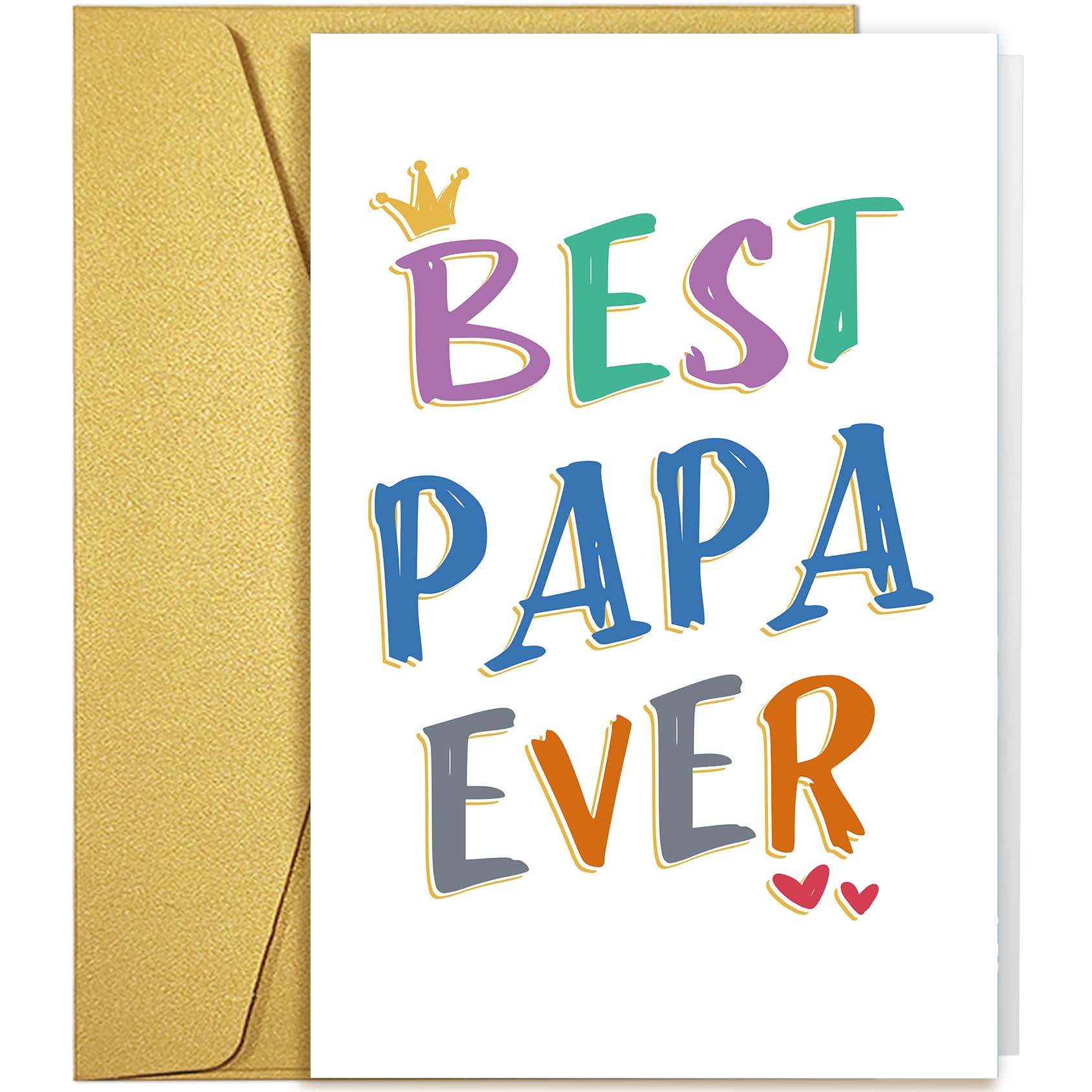 Qiliji Best Papa Ever Card, Fathers Day Gift for Papa, Papa Birthday Card from Kid Child, Father's Day Cards Gifts for Papas, Birthday Cards for Papas