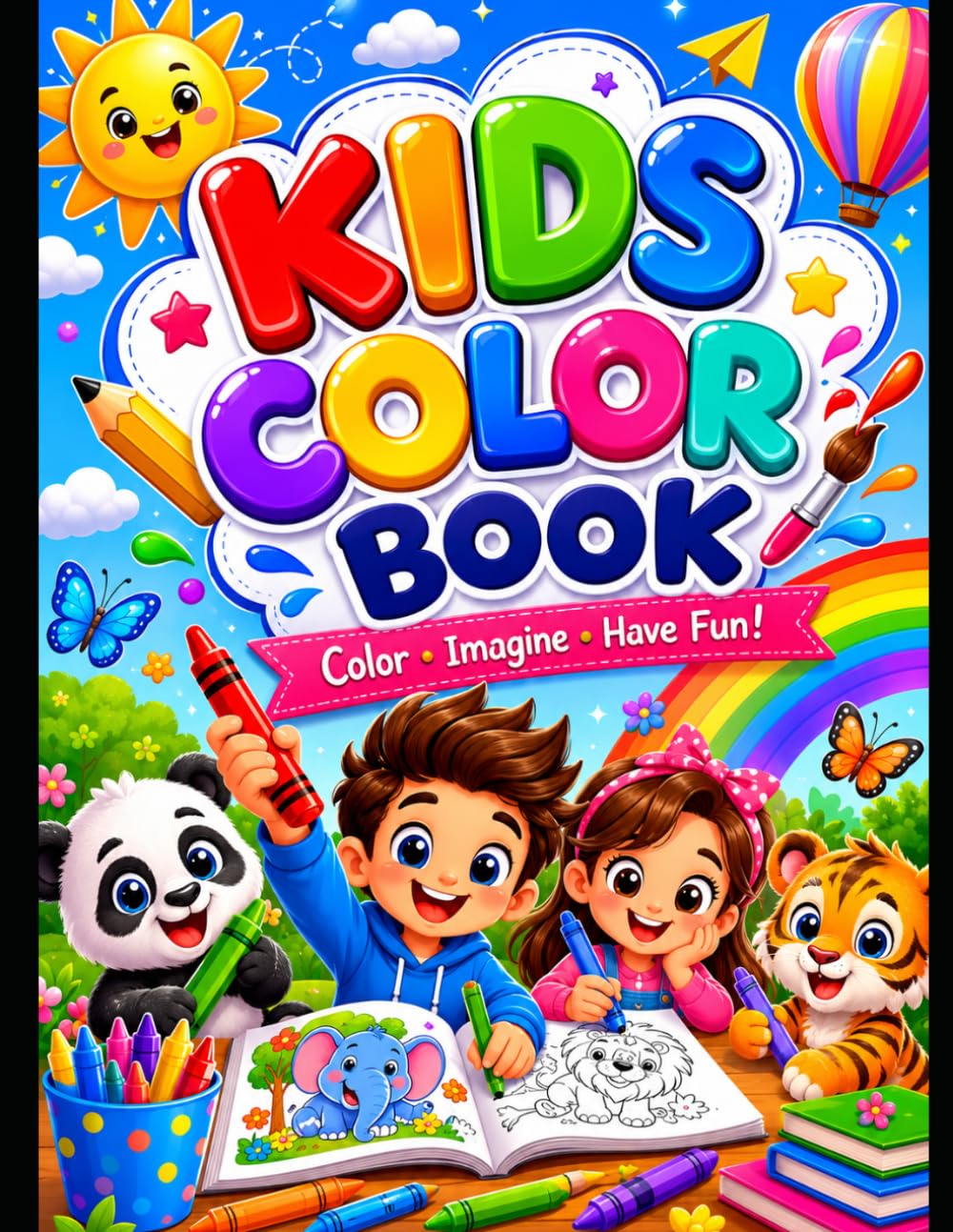 Amazing Animals Coloring Book for Kids: kids coloring book ages 3-8