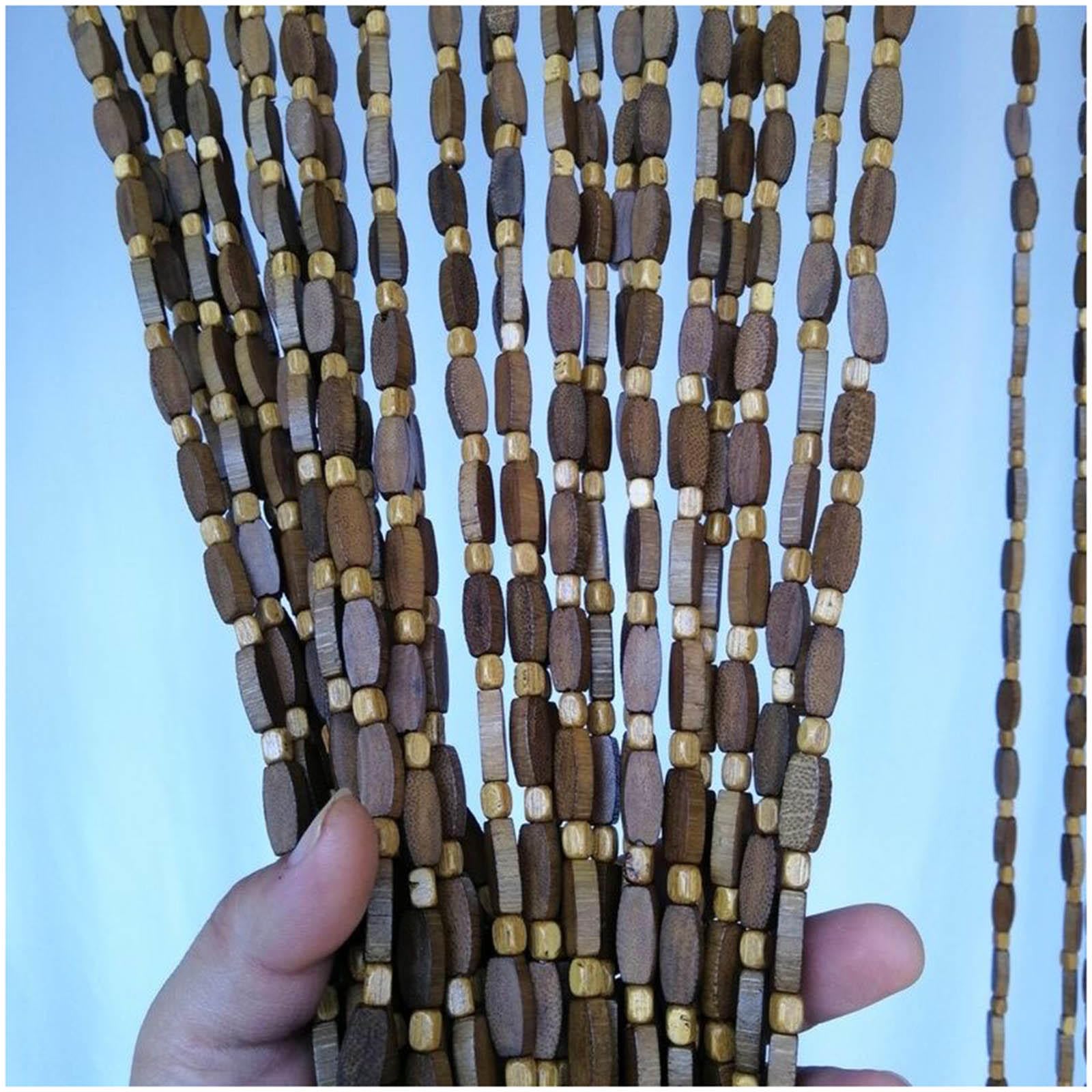 Rideau De Perles, Rideau De Porte Anti-Mouches, Rideau De Perles en Bois pour Porte, Rideau De Porte Et Fenêtre Suspendu, Rideau De Perles en Bambou Naturel, Fait À La Main,35strands-70x190cm