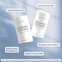 Vista 3 de BodyHealth Enzimas digestivas de apoyo digestivo de espectro completo (180 cápsulas), betaína, pepsina, pancreatina BPP cargada con enzimas