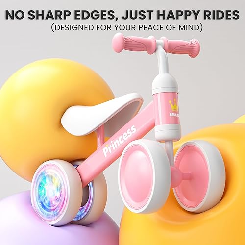 Miniatura 3 de BEKILOLE Bicicleta de equilibrio para bebés para niñas de 1 año, bicicleta de equilibrio para niños de 12 a 24 meses, 4 ruedas silenciosas, juguetes