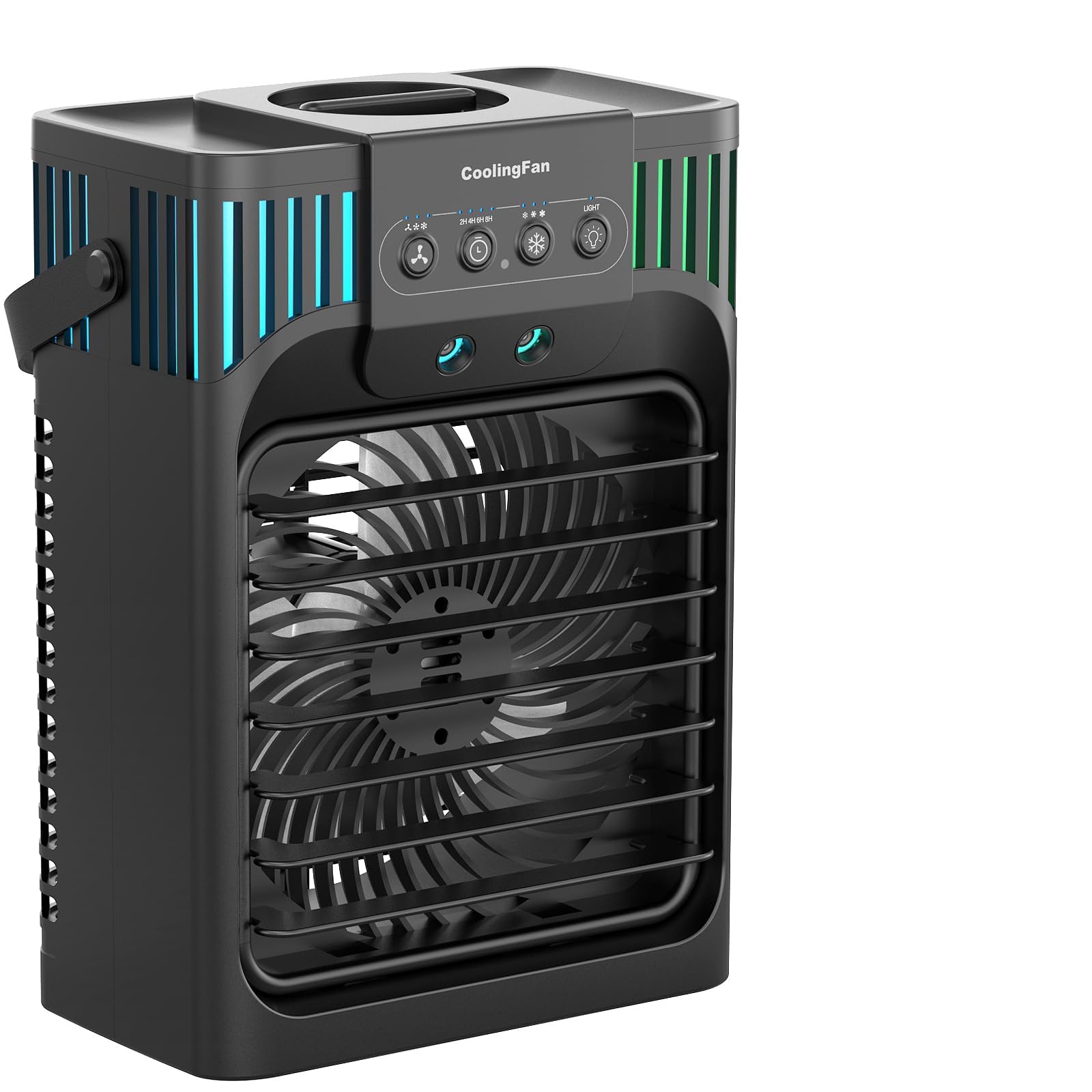 Scumlovy Portable Air Conditioners,4-in-1 Evaporative Cooler with 3 Speeds, Modes & 7 LED Light Cooling Fan Remote, 2-8H Timer, 1200ML Personal Mini Conditioner for Bedroom and Office