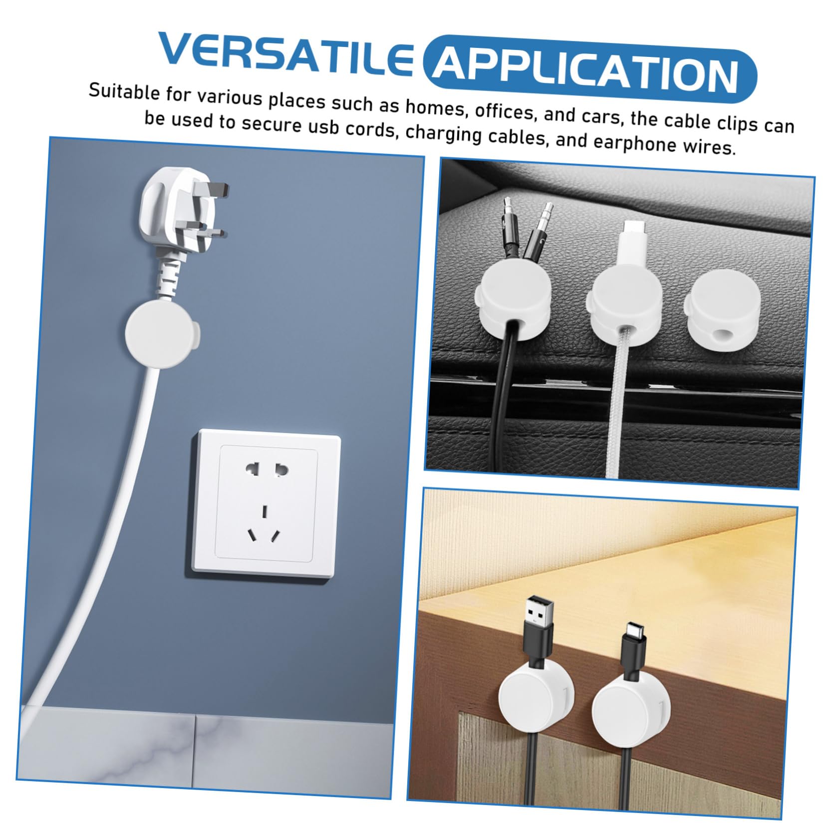 6pezzi Clip Magnetiche per Cavi Organizzatore per Cavi Adesivo Chiusura Magnetica per Auto Uffici Casa Fissaggio Sicuro Tenuta Magnetica Installazione Semplice Applicazione