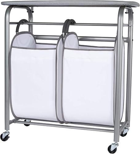 Neatfreak - Laundry Sorter with Ironing Board - 3-in-1 Laundry Basket, Ironing Station & Laundry Folding Table - 2 x Tote Hampers for Laundry, Towels & Bathroom Storage