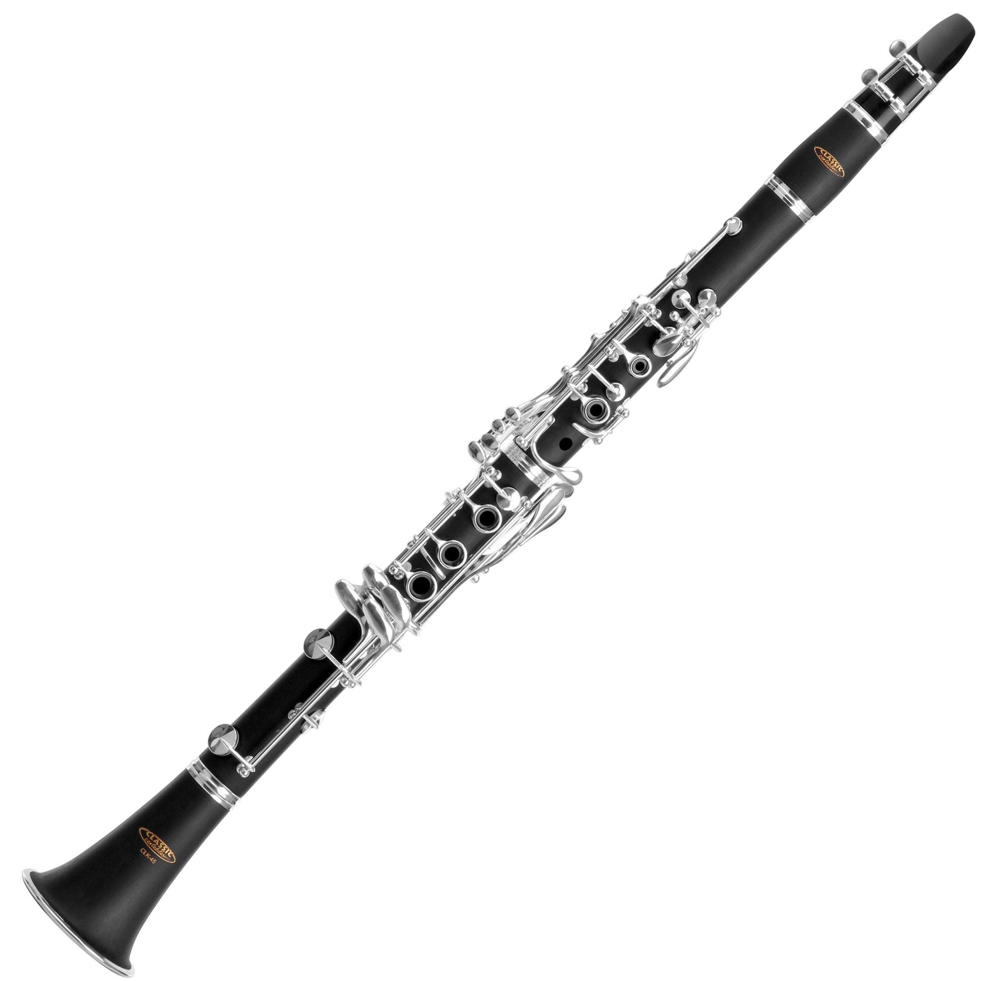 Classic Cantabile CLK-45 B-Klarinette (Böhm, 17 Klappen, 5 Ringe, ABS Kunststoff, Mechanik versilbert, ideales Schülerinstrument)