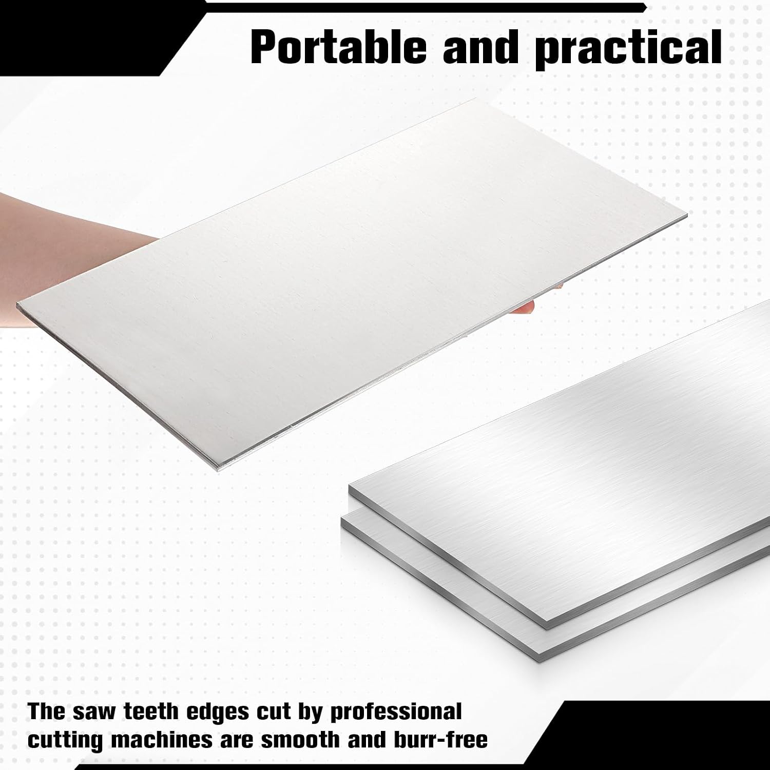2 Pack 6061 Aluminum Sheet Metal 6 x 12 x 1/8 Inch, Aluminum Plates Covered with Protective Film 3MM Thick Flat Plain Panel Plate Solid Metal Sheet Plate for Crafting, Industry