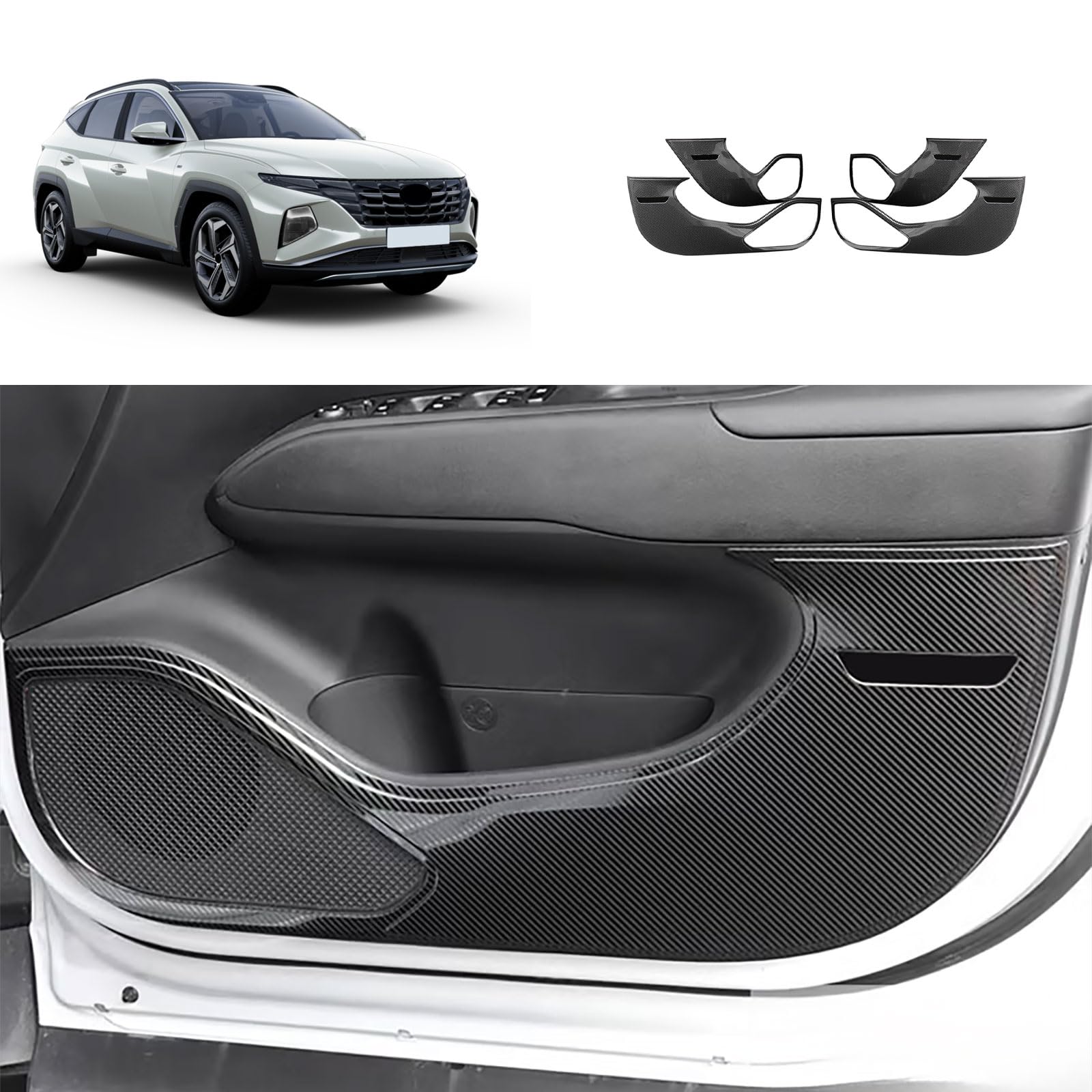 Car Door Anti Kick Cover Compatible with Hyundai Tucson 2024 2023 2022 Door Sill Protector Cover Edge Guard