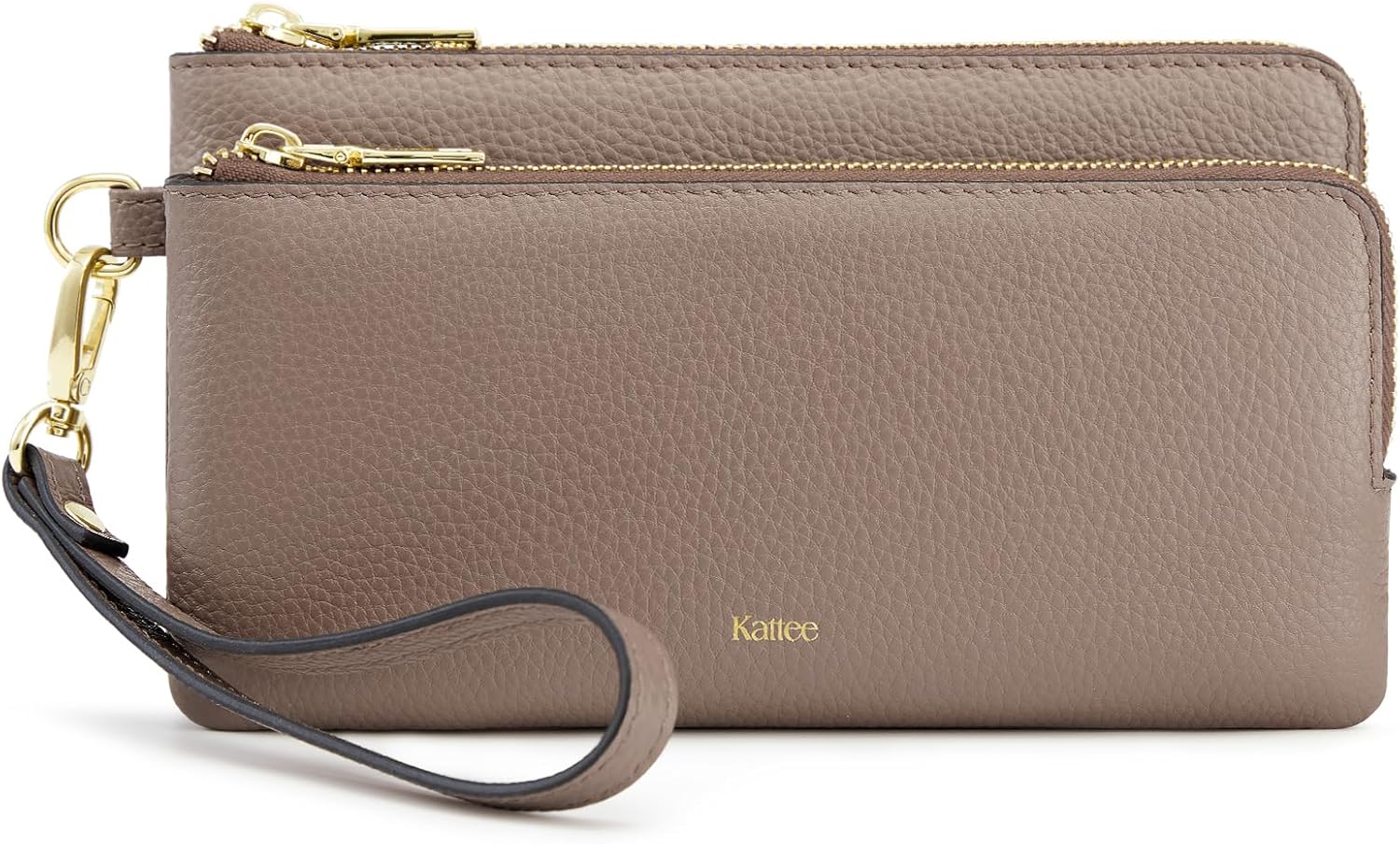 Kattee RFID Wallet Women, Leather Wristlet Wallets for Women, Slim Clutch Purses, with Credit Card Holder