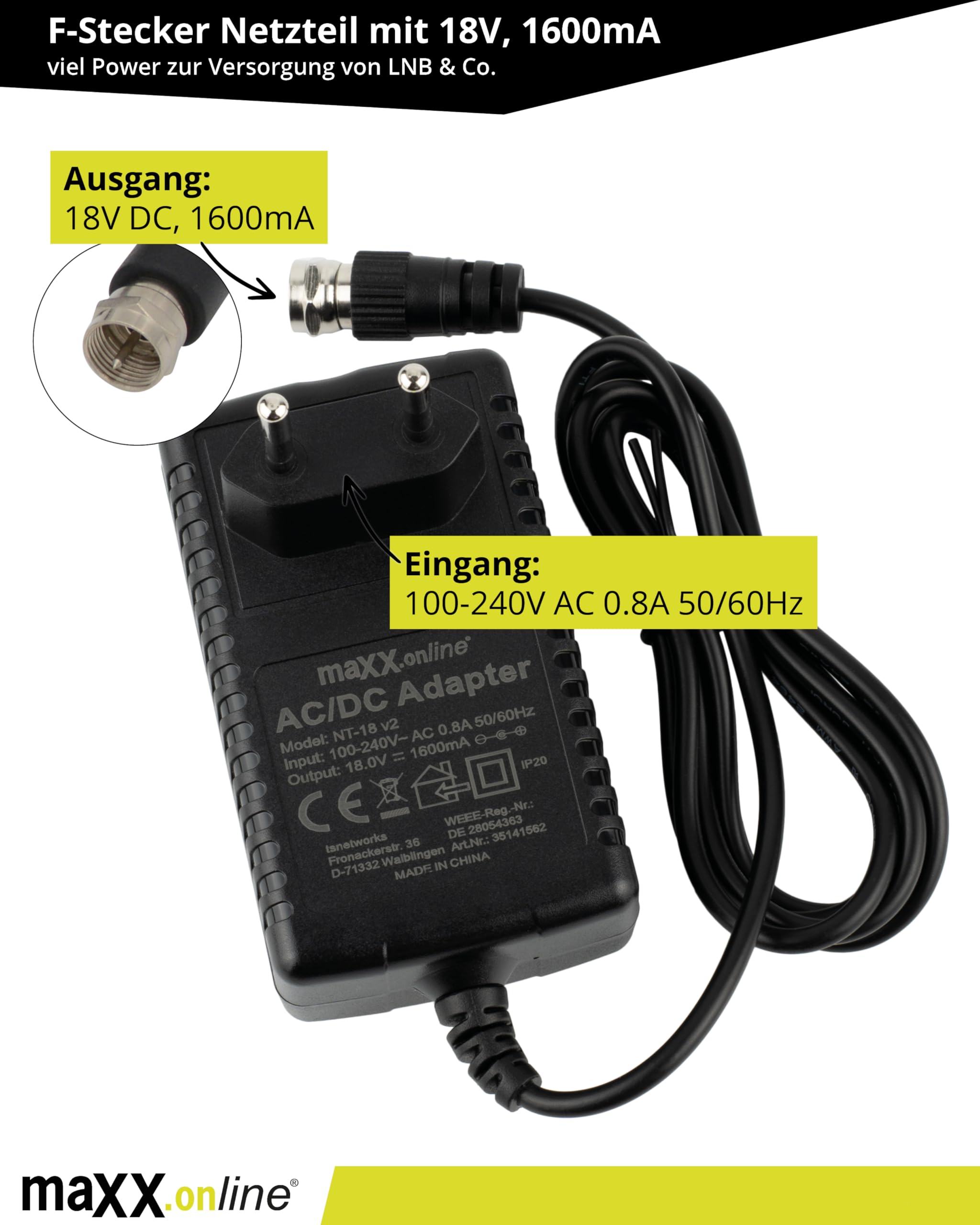 Digital – Commutatore 5 in 8 Multiswitch 5/8 – risparmio energetico con funzione di sonno/veglia Zero Watt – EMS 58rpq Quad-LNB adatto