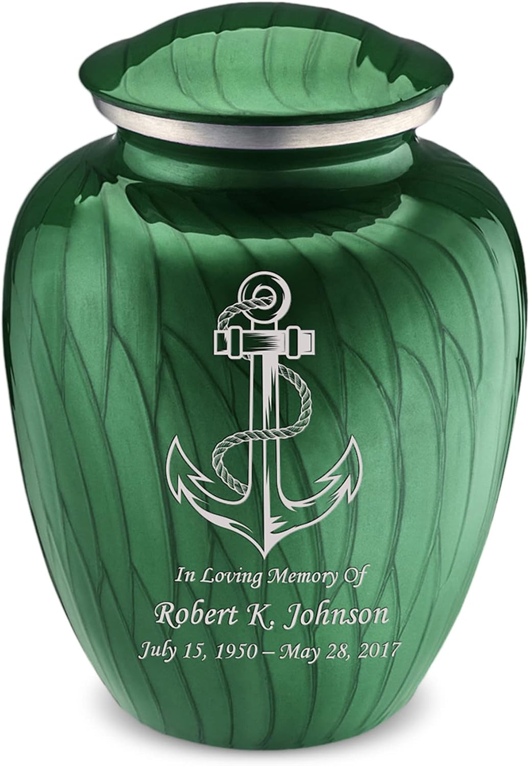 Geturns - Adult Personalized Anchor Cremation Urns for Human Ashes I Large Pearl Green Funeral Urn for Men and Women I 200 lbs