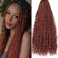 Vista 42 de Beverlee Trenzas de Caja Bohemias de 14 Pulgadas 8 Paquetes Trenzas de Caja Goddess Cabello de Ganchillo Trenzas Bohemias Hippie Cabello